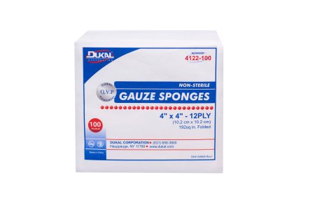 SPONGE, GAUZE 12PLY 4"X4" N/S (100/BG 20BG/CS)