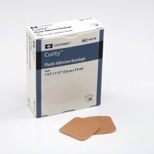 BANDAGE, PATCH PLAS 1 1/2" (50/BX 24BX/CS)            KENDAL