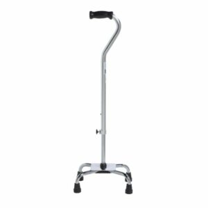 CANE, QUAD ADJ LG BASE SILVER (4/CS)