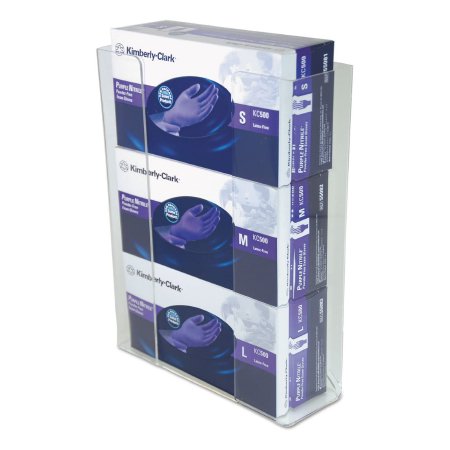 HOLDER, GLOVE BOX TRIPLE ACRYLIC CLR 11"X14.5"X3.5"