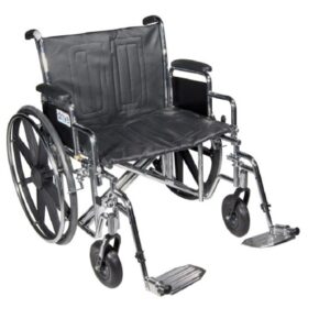 WHEELCHAIR, SENTRA X-HD 24" DTCHBL FULL ARM SWFT BLK
