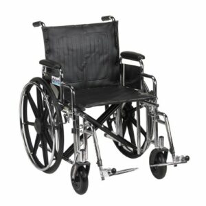 WHEELCHAIR, BARI SENTRA X HVY DUTY CHROME/BLK 20" D/S