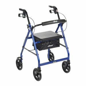 WALKER, ROLLATOR REMV BCK SUPP/PAD SEAT 8"CSTR BLU