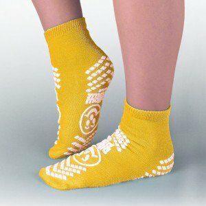 SLIPPER, SOCK, PILLOW PAWS 2XLG YLW  (48PR/CS)