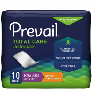 UNDERPAD, INCONT 30"X30" PREVAIL SUPER ABSORB (10/BG 12BG/CS