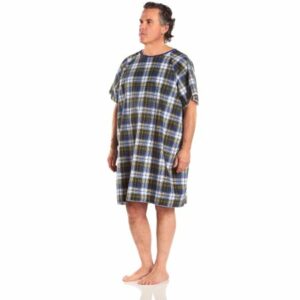 GOWN PATIENT ADLT BLUE        TIE-BACK 50/50 CTN/POLY