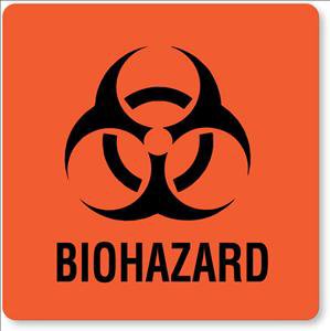 LABEL, BIOHAZARD 3"X3" (20/PK)