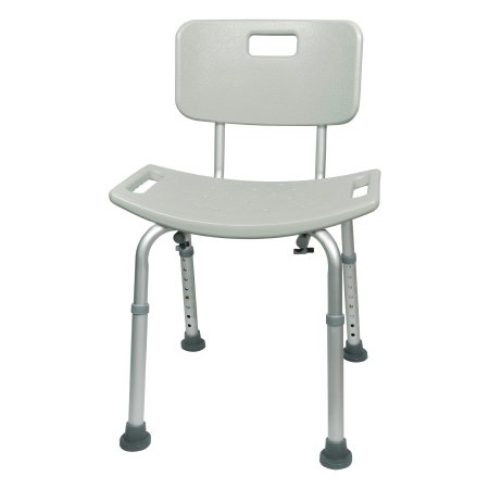 BENCH, BATH W/BACK ALUM FRAME 300LBS