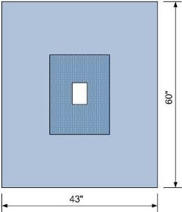 DRAPE, W/FENESTRATION 43"X60" (48/CS)