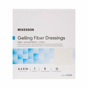 DRESSING, WND GELLING FIBER HIGH-ABSRB 6"X6" (5/BX 10BX/CS)