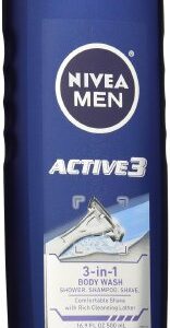 BODYWASH, NIVEA ACTIVE3 MENS 16.9OZ (12/CS)