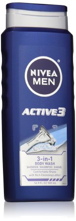 BODYWASH, NIVEA ACTIVE3 MENS 16.9OZ (12/CS)