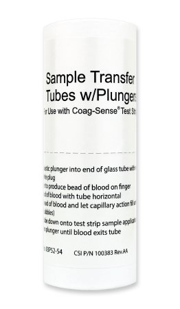 TUBE, SAMPLE TRANSFER COAG-SENSE GLASS CAP W/PLUNGER (54/VL)