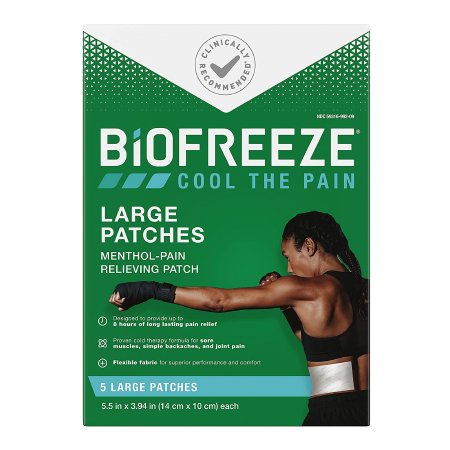 BIOFREEZE, PAIN RELIEVING PATCH LG (5/BX 24BX/CS)