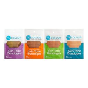 BANDAGE, ADH TRU-COLOUR MULTI TONE  1"X3" (120/PK  50PK/CS)