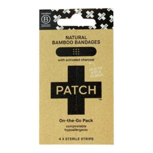 BANDAGE, ADH PATCH ON-THE GO W/ACTIVE CHARCOAL (4/PK 50PK/BX