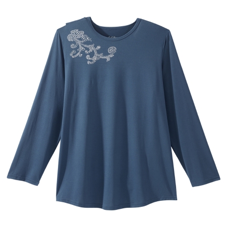 TOP, EMBELLISHED OPEN BACK 2XLG