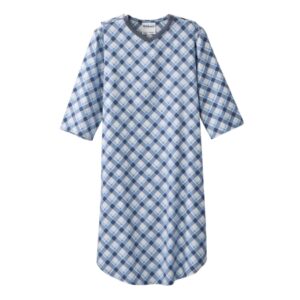 NIGHTGOWN, DOME CLOSURE DIAGONAL PLAID 2XLG