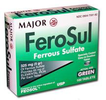 FERROUS SULFATE, TAB 325MG BLSTR PAK (1000/BX)