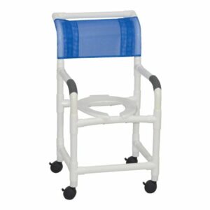 CHAIR, SHOWER EC W/ARMS PVC MEH BACKREST 21"
