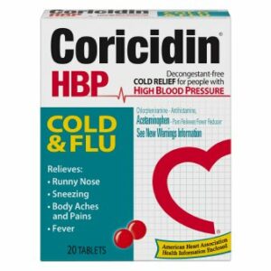 CORICIDIN HBP, TAB COLD&FLU 325MG-2MG (20/BX