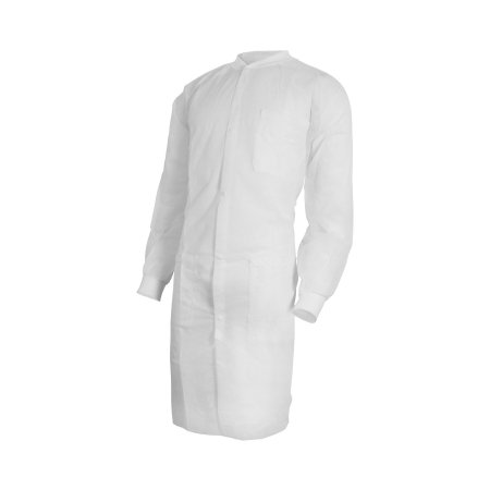 COAT, LAB KNITCUFF LF WHT SM/MED (10/BG 3BG/CS)