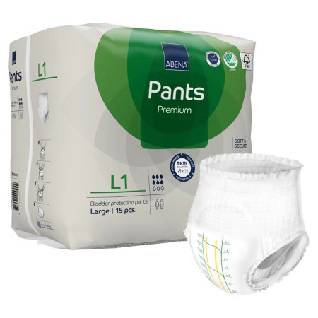 UNDERWEAR, INCONT ABENA PROT PREM L1 LG (15/PK 6PK/CS)