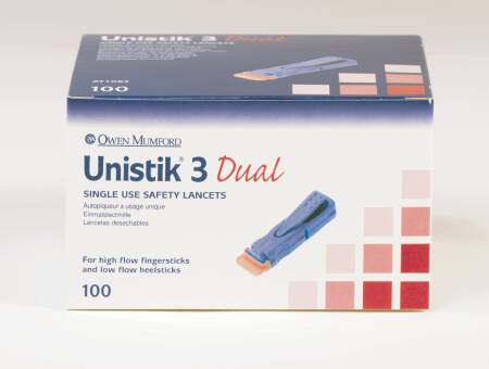 LANCET, UNISTIK III NEONATAL SNGL USE (100/BX)
