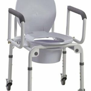 COMMODE, STEEL DROP ARM W/WHEELS (2/CS) D/S