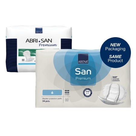 PAD, INCONT ABRI-SAN PREM #6 1600ML 12X25 (34/BG 3BG/CS)
