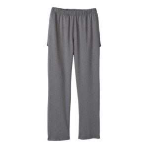 PANTS, KNIT OPEN BACK WMNS HVYWT W/FLAP HEATHER GRY 3XLG